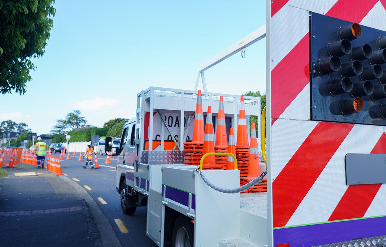 Roadworks signage truck