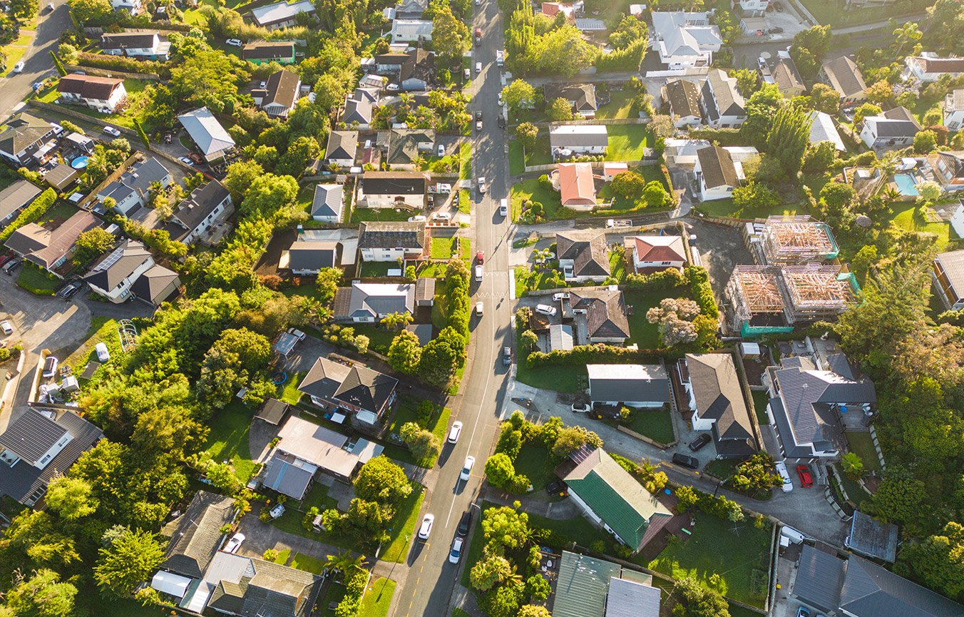 Aerial view of suburb